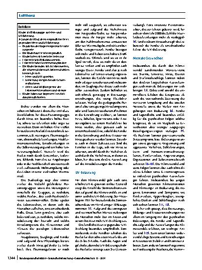 Vorschauseite 2: Klimawandel – ein Gesundheitsthema (auch) für Familien und ihre jungen Kinder?