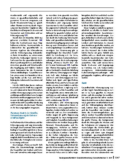 Vorschauseite 5: Klimawandel – ein Gesundheitsthema (auch) für Familien und ihre jungen Kinder?