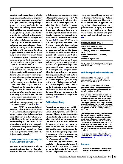 Vorschauseite 6: Klinisch-praktische Aspekte der Vorbereitung, Durchführung und Nachbetreuung beim Schwangerschaftsabbruch im ersten Trimenon