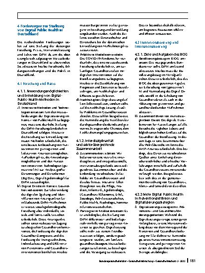 Vorschauseite 6: Digital Public Health in Deutschland: Status quo, Herausforderungen und Zukunftsperspektiven