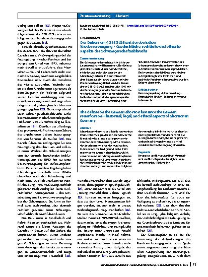 Vorschauseite 3: Der Diskurs um § 218 StGB seit der deutschen Wiedervereinigung – Geschichtliche, rechtliche und ethische Aspekte des Schwangerschaftsabbruchs