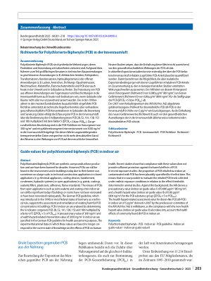 Vorschauseite 3: Richtwerte für Polychlorierte Biphenyle (PCB) in der Innenraumluft
