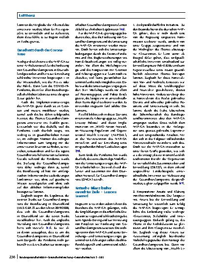 Vorschauseite 6: Etablierung und Umsetzung des Nationalen Aktionsplans Gesundheitskompetenz in Deutschland