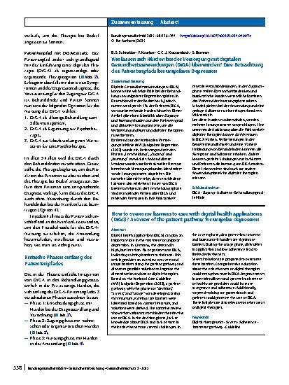 Vorschauseite 3: Wie lassen sich Hürden bei der Versorgung mit digitalen Gesundheitsanwendungen (DiGA) überwinden? Eine Betrachtung des Patientenpfads bei unipolarer Depression