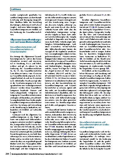 Vorschauseite 2: Gesundheitskompetenz und Gesundheitsverhalten – Einblicke in ein sich ausdifferenzierendes Forschungsund Handlungsfeld für Public Health