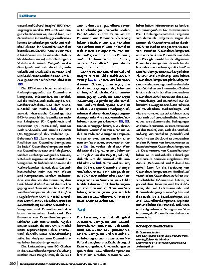 Vorschauseite 6: Gesundheitskompetenz und Gesundheitsverhalten – Einblicke in ein sich ausdifferenzierendes Forschungsund Handlungsfeld für Public Health