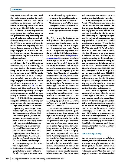 Vorschauseite 4: Impfquotenmonitoring in Deutschland – gegenwärtiger Stand und Perspektive