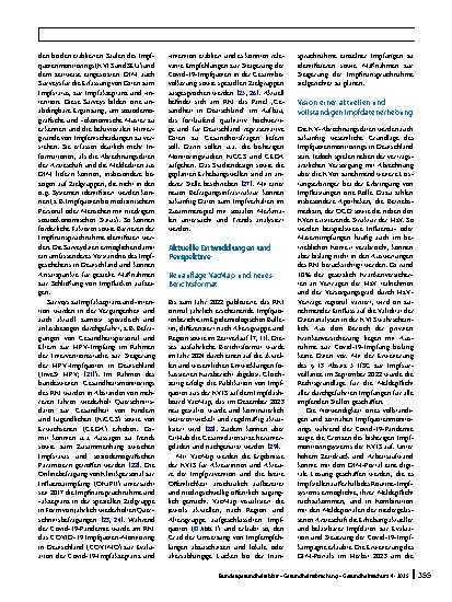 Vorschauseite 5: Impfquotenmonitoring in Deutschland – gegenwärtiger Stand und Perspektive