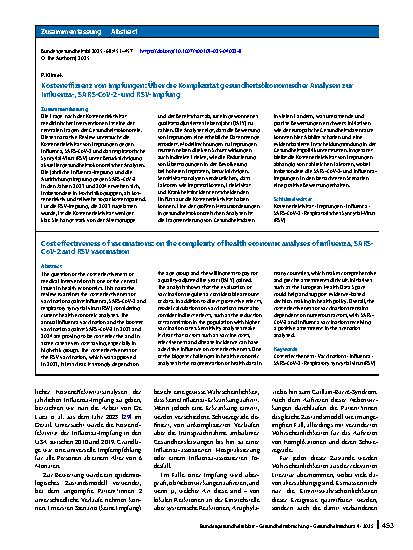 Vorschauseite 3: Kosteneffizienz von Impfungen: Über die Komplexität gesundheitsökonomischer Analysen zur Influenza‑, SARS-CoV-2- und RSV-Impfung
