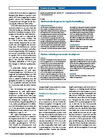 Vorschauseite 3: Plattformtechnologien in der Impfstoffentwicklung