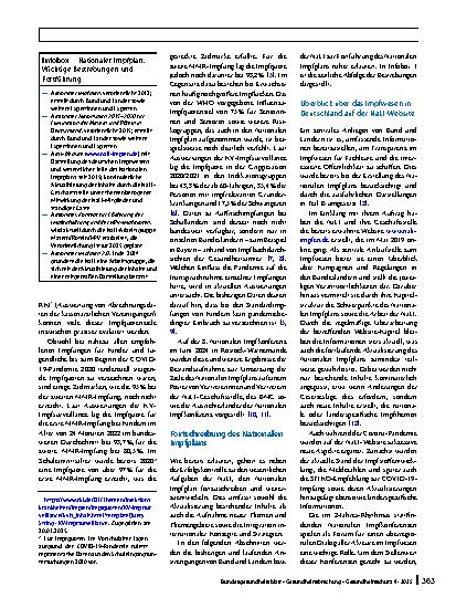 Vorschauseite 4: Bundeslandübergreifende Förderung der Impfprävention in Deutschland mit Orientierung an europäischen Zielen: die Nationale Lenkungsgruppe Impfen (NaLI)