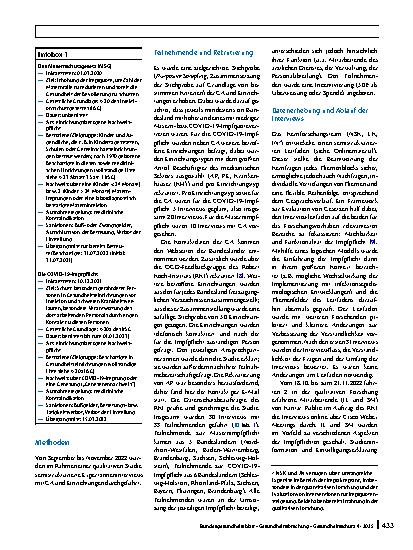 Vorschauseite 2: Evaluation der Umsetzung der Masernund COVID-19‑Impfpflichten in Gesundheitsämtern und Gesundheitseinrichtungen: 2 Fallstudien