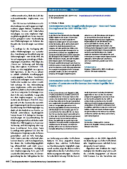 Vorschauseite 3: Immunisierung unter Knappheitsbedingungen – Norm und Praxis des Impfens in der DDR 1949 bis 1970
