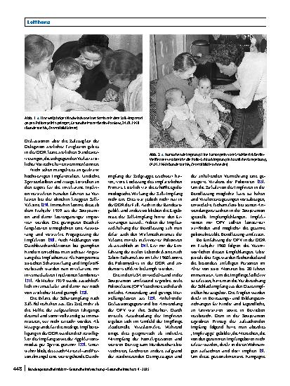 Vorschauseite 5: Immunisierung unter Knappheitsbedingungen – Norm und Praxis des Impfens in der DDR 1949 bis 1970