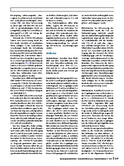 Vorschauseite 2: Bewertung der Einsätze des Robert Koch-Instituts für COVID-19-Ausbruchsuntersuchungen durch subnationale Gesundheitsbehörden