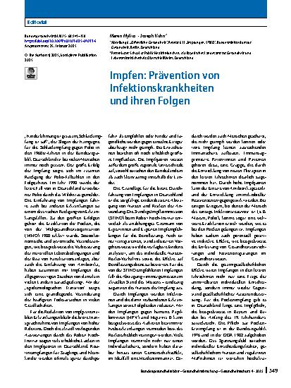 Vorschauseite 1: Impfen: Prävention von Infektionskrankheiten und ihren Folgen