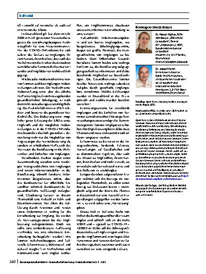 Vorschauseite 2: Impfen: Prävention von Infektionskrankheiten und ihren Folgen