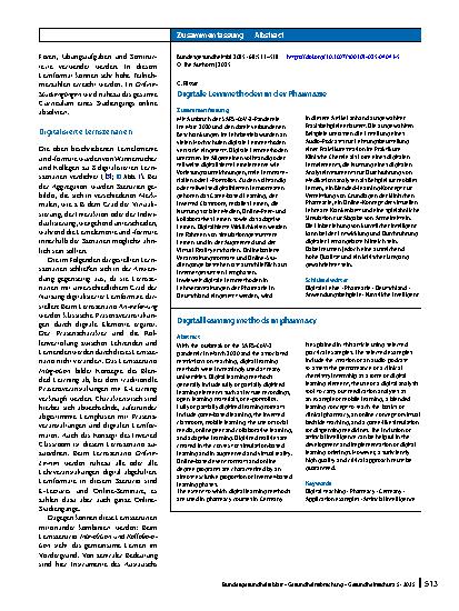 Vorschauseite 3: Digitale Lernmethoden in der Pharmazie