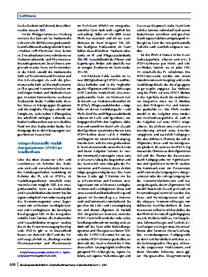 Vorschauseite 4: Interprofessionelle Lehre in der Pharmazie