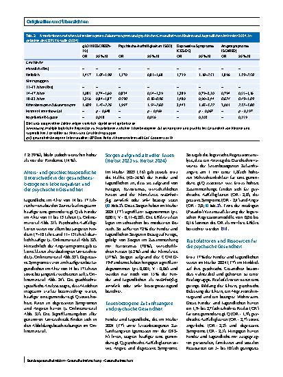 Vorschauseite 6: Psychische Gesundheit von Kindern und Jugendlichen in Zeiten globaler Krisen: Ergebnisse der COPSY-Längsschnittstudie von 2020 bis 2024