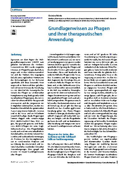 Vorschauseite 1: Grundlagenwissen zu Phagen und ihrer therapeutischen Anwendung