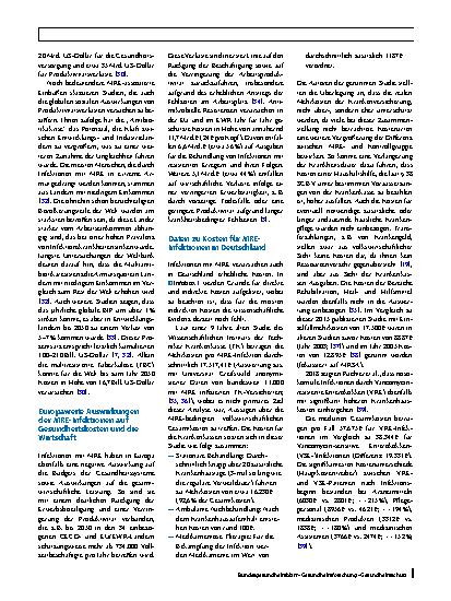 Vorschauseite 5: Gesundheitsökonomische Bedeutung antimikrobieller Resistenzen