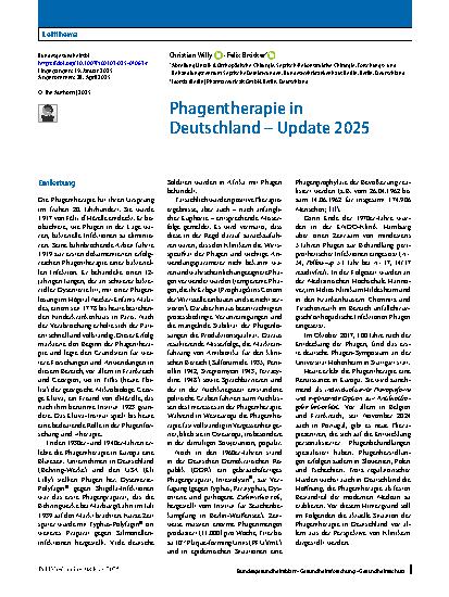 Vorschauseite 1: Phagentherapie in Deutschland – Update 2025