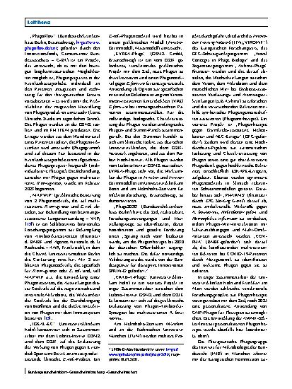Vorschauseite 6: Phagentherapie in Deutschland – Update 2025