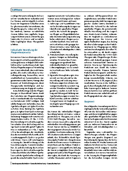 Vorschauseite 2: Kostenaspekte und erstattungsrechtliche Voraussetzungen der Phagentherapie