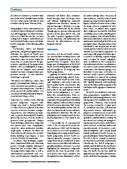 Vorschauseite 6: Tackling schistosomiasis in fisherfolk communities in Uganda: Enablers and challenges for implementing paediatric schistosomiasis mass drug administration from the perspective of…