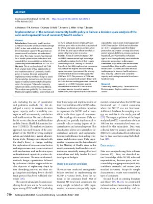 Vorschauseite 3: Implementation of the national community health policy in Guinea: a decision space analysis of the roles and responsibilities of community health workers