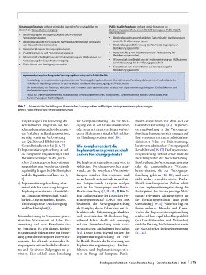 Vorschauseite 2: Stand, Einordnung und Potenzial der Implementierungswissenschaft: eine Bestandsaufnahme für Public Health in Deutschland