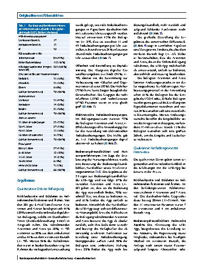 Vorschauseite 4: Pilotierung einer elektronischen Todesbescheinigung (eTB-App) – Nutzungserfahrungen von Ärztinnen und Ärzten
