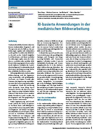Vorschauseite 1: KI-basierte Anwendungen in der medizinischen Bildverarbeitung