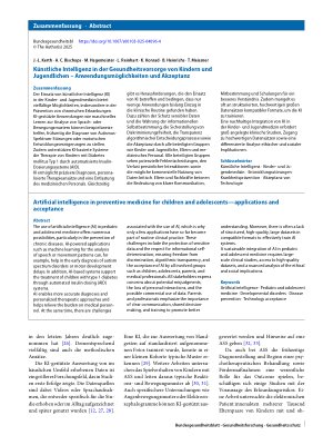 Vorschauseite 3: Künstliche Intelligenz in der Gesundheitsvorsorge von Kindern und Jugendlichen – Anwendungsmöglichkeiten und Akzeptanz