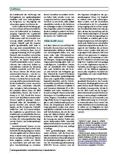 Vorschauseite 4: Anwendungen, Herausforderungen und ein vertrauenswürdiger Umgang mit künstlicher Intelligenz im Bereich Public Health