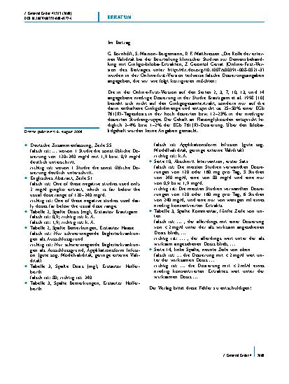 Vorschauseite 1: Die Rolle der externen Validität bei der Beurteilung klinischer Studien zur Demenzbehandlung mit Ginkgo-biloba-Extrakten