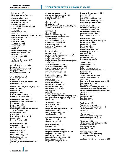 Vorschauseite 1: Stichwortregister zu band 41 (2008)