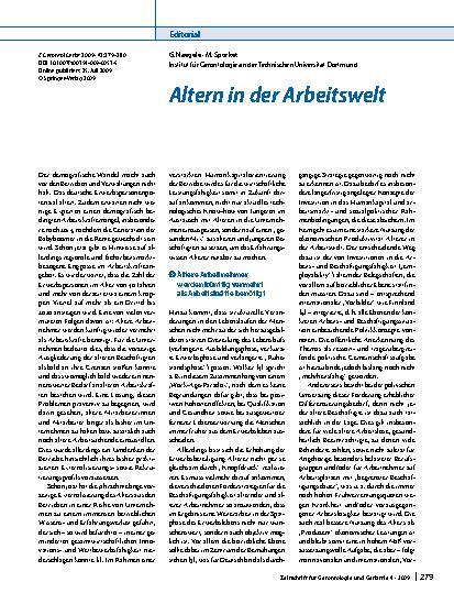 Vorschauseite 1: Altern in der Arbeitswelt