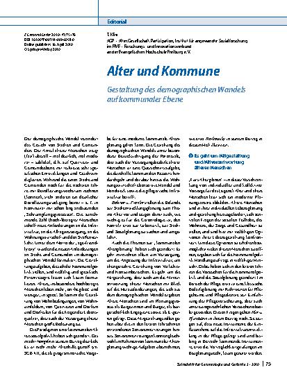 Vorschauseite 1: Alter und Kommune