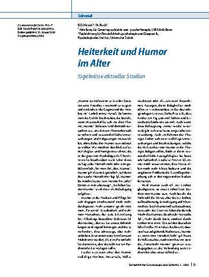 Vorschauseite 1: Heiterkeit und Humor im Alter