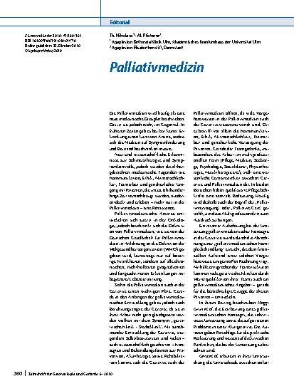 Vorschauseite 1: Palliativmedizin
