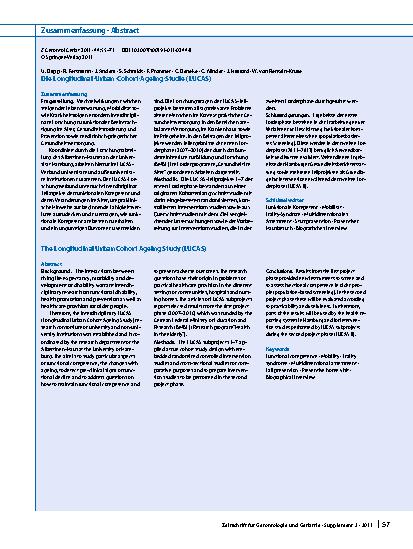 Vorschauseite 3: Die Longitudinal-Urban-Cohort-Ageing-Studie (LUCAS)