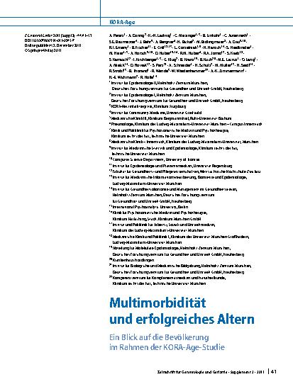 Vorschauseite 1: Multimorbidität und erfolgreiches Altern