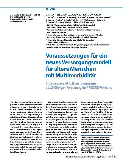 Vorschauseite 1: Voraussetzungen für ein neues Versorgungsmodell für ältere Menschen mit Multimorbidität