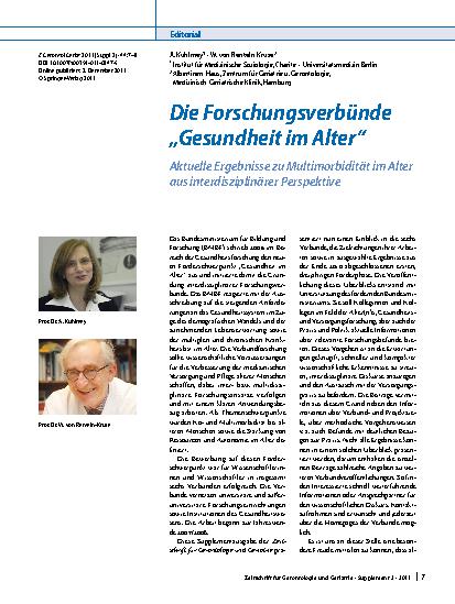 Vorschauseite 1: Die Forschungsverbünde „Gesundheit im Alter“