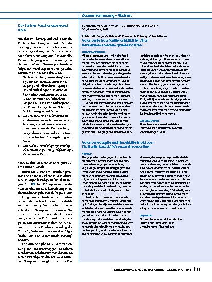 Vorschauseite 3: Autonomie trotz Multimorbidität im Alter – Der Berliner Forschungsverbund AMA