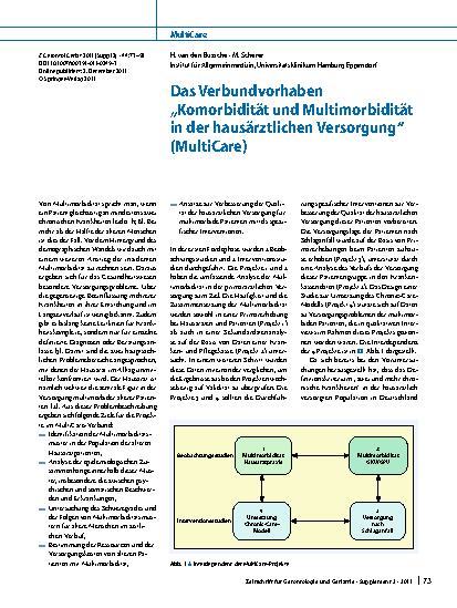 Vorschauseite 1: Das Verbundvorhaben „Komorbidität und Multimorbidität in der hausärztlichen Versorgung“ (MultiCare)