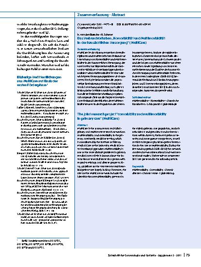 Vorschauseite 3: Das Verbundvorhaben „Komorbidität und Multimorbidität in der hausärztlichen Versorgung“ (MultiCare)