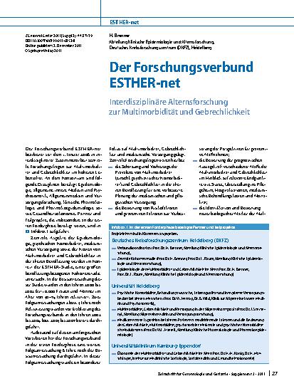 Vorschauseite 1: Der Forschungsverbund ESTHER-net